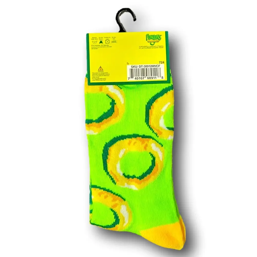 3/$20 Funyuns Onion Rings Funny Novelty Crew Socks - NWT